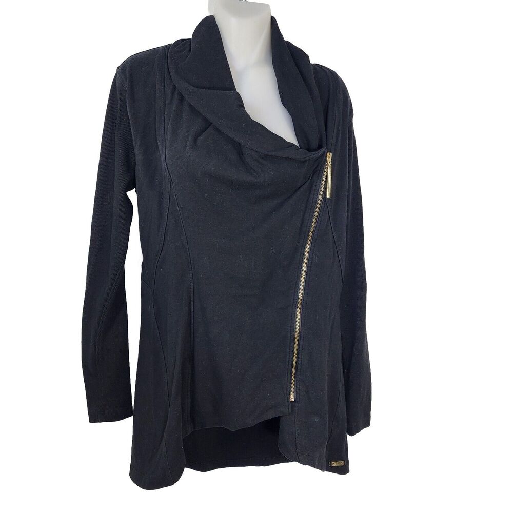 Calvin Klein Performance Quick Dry Sweater Jacket Medium Asymmetrical Zip Black